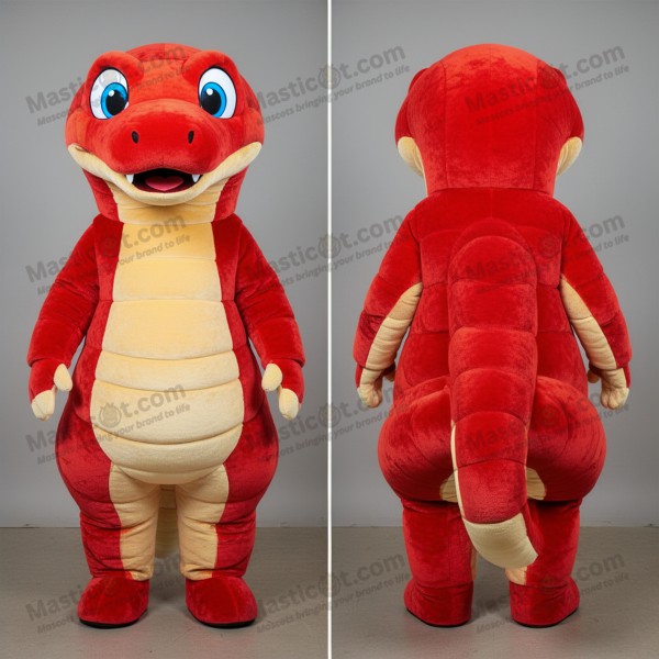 Crimson Cartoon Titanoboa Mascot - Masticot.com