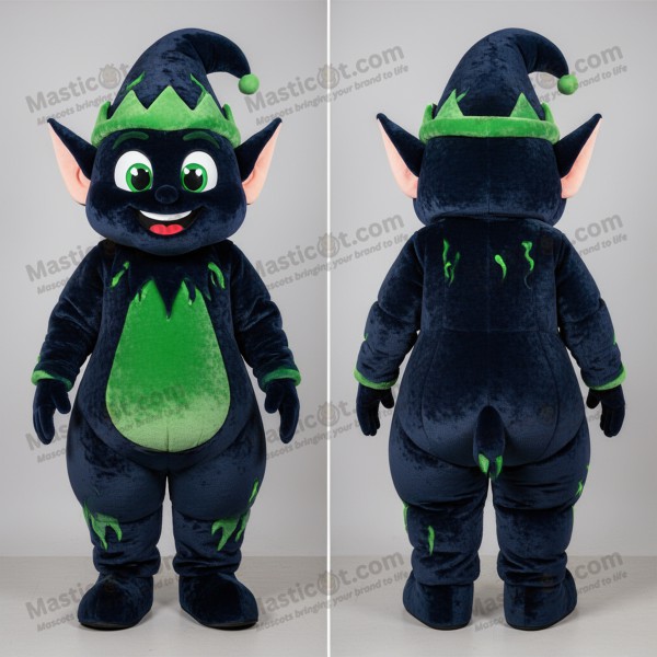 Navy Blue Playful Elf Mascot - Masticot.com