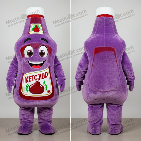 Blød Lavendel Flaske-Ketchup-Mascot - Masticot.com