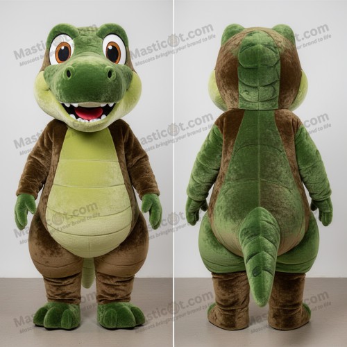 Olive Cartoon Allosaurus-Maskottchen - Masticot.com