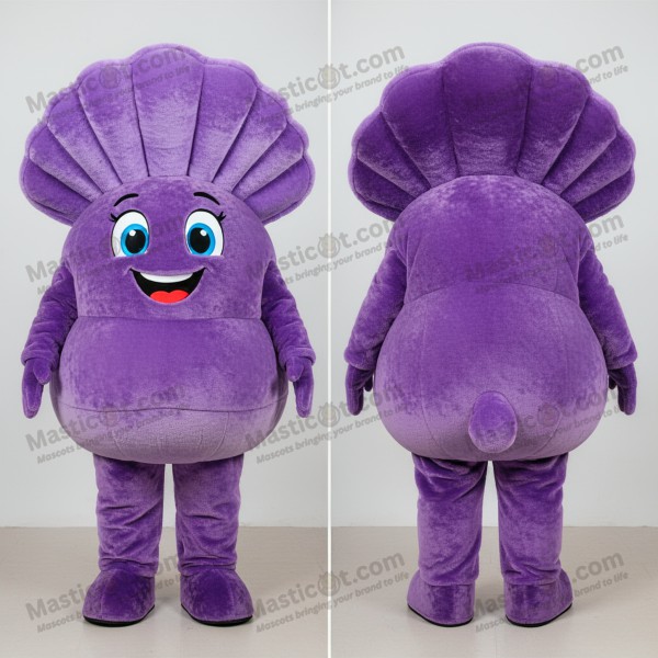Mascotte Huître Velours Violet Irisée - Masticot.com