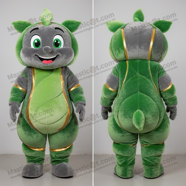 Velvety Gray Cartoon Beanstalk Mascot - Masticot.com