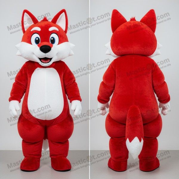 Širokoramenný maskot vlka „Say Wolf“ v tmavě červeno-šedé