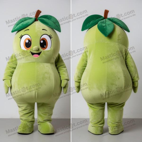 Lime green cheerful apricot mascot - Masticot.com