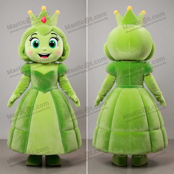 Lime Green Velvety Queen Mascot - Masticot.com