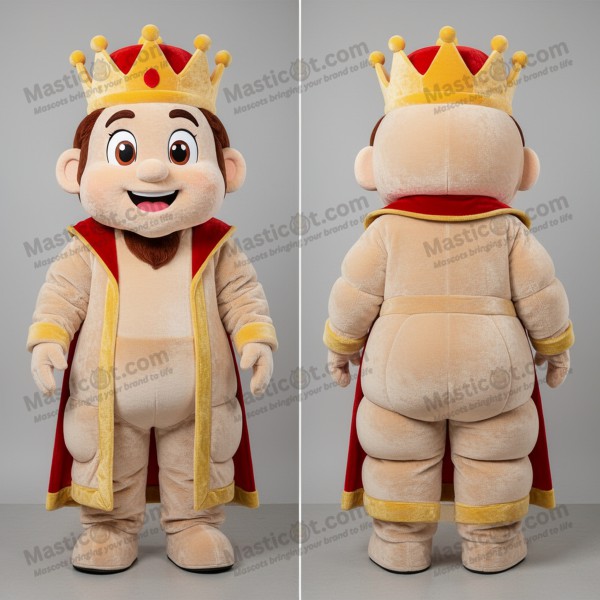 Beige Velvet King Mascot - Masticot.com