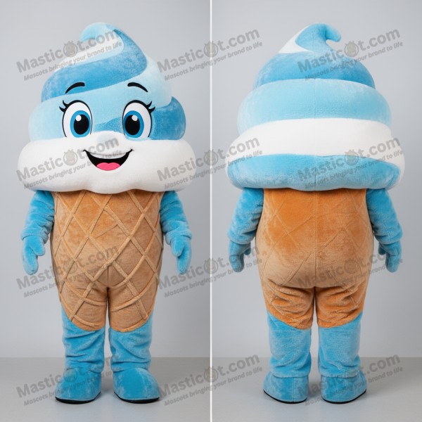 Himmelblå Fløjlsagtig Is-Maskot - Masticot.com