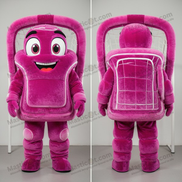 Magenta Rounded Soccer Goal Mascot - Masticot.com