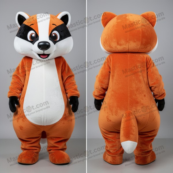 Sametový oranžový maskot jezevců - Masticot.com