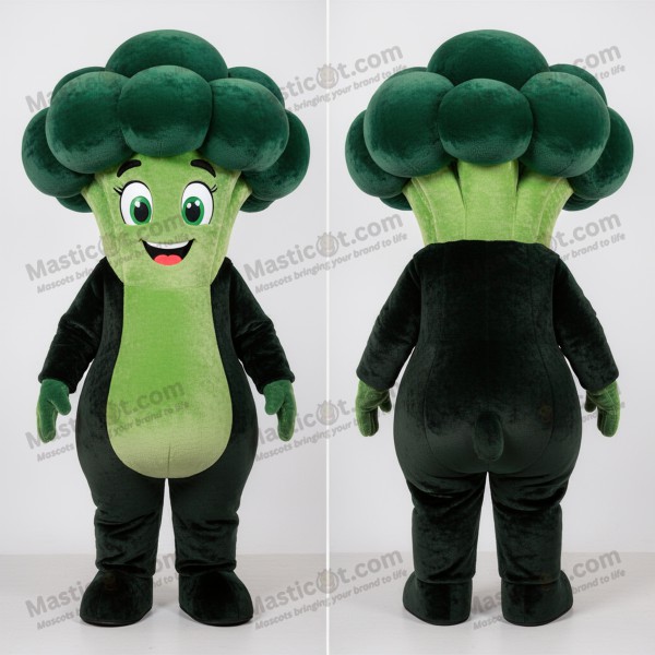 Black Velvety Broccoli Mascot - Masticot.com