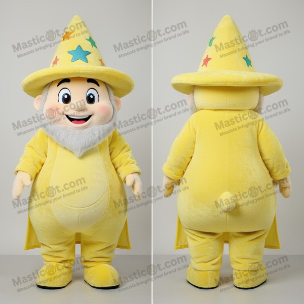 Lemon Yellow Cartoon Wizard Mascot - Masticot.com