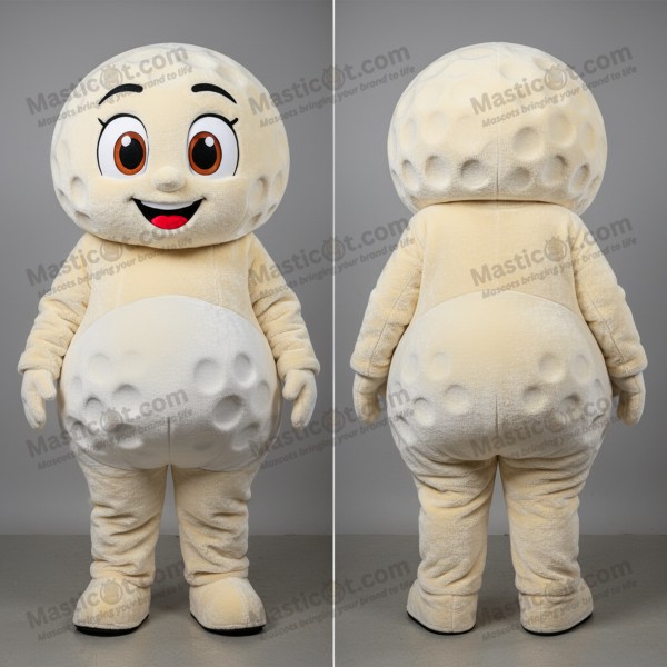 Creamy round golf ball mascot - Masticot.com
