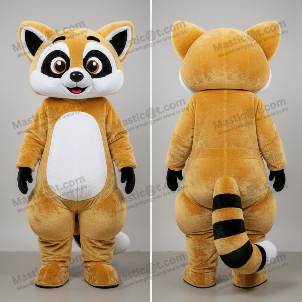 Golden amber playful lemur mascot - Masticot.com