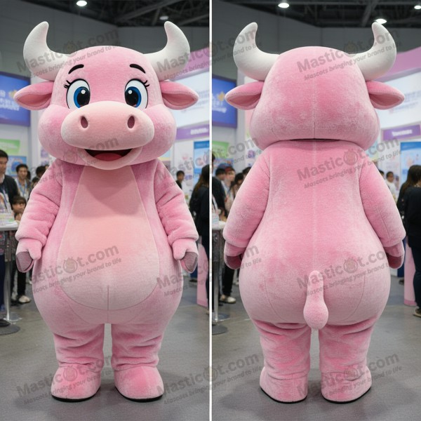 Mascota de toro de peluche rosa - Masticot.com
