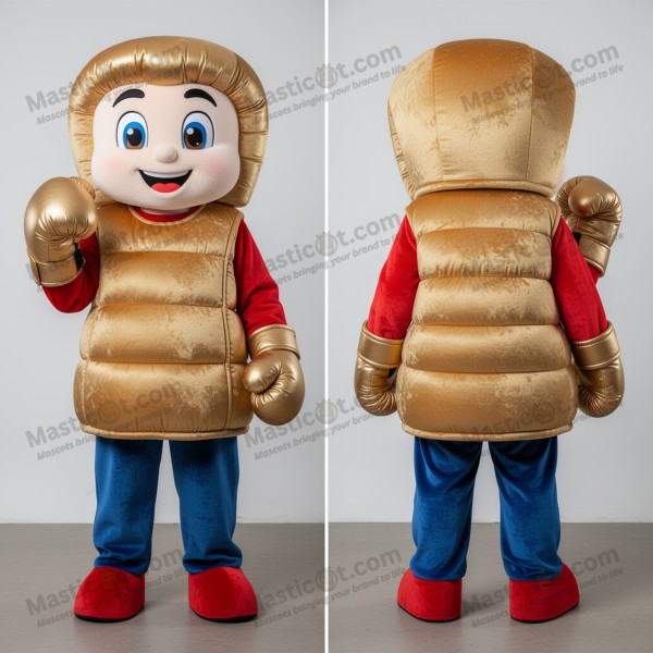 Golden Gleaming Boxing Glove Mascot - Masticot.com