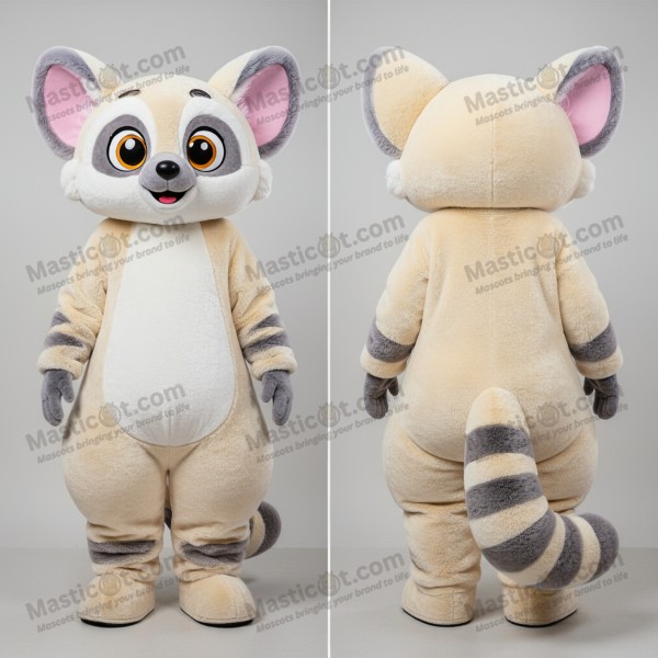 Cream oversized lemur mascot - Masticot.com