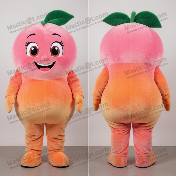 Korallfarget smilende mango-maskot - Masticot.com