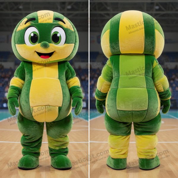 Olive green broad shouldered volleyball net mascot -