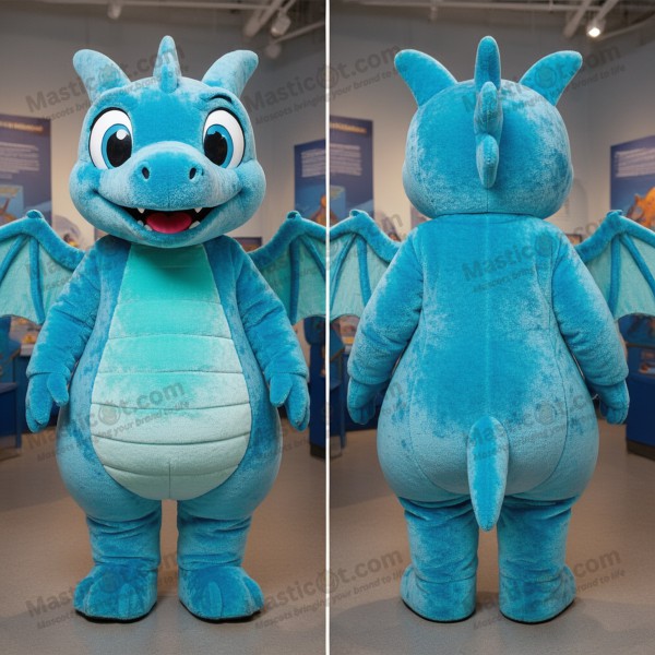 Cyan friendly dimorphodon mascot - Masticot.com