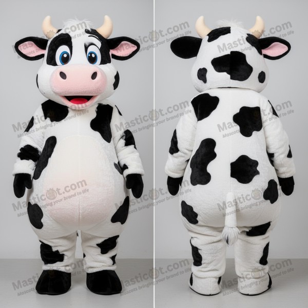 White black spotted holstein cow mascot - Masticot.com