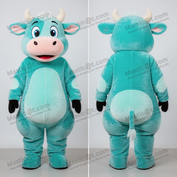 Mascota de Vaca Jersey de Terciopelo Turquesa - Masticot.com