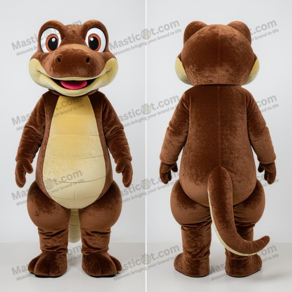 Velvety brown playful lizard mascot - Masticot.com