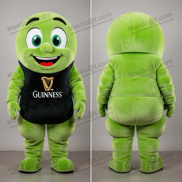 Lime Green Shamrock-Eared Guinness Mascot - Masticot.com