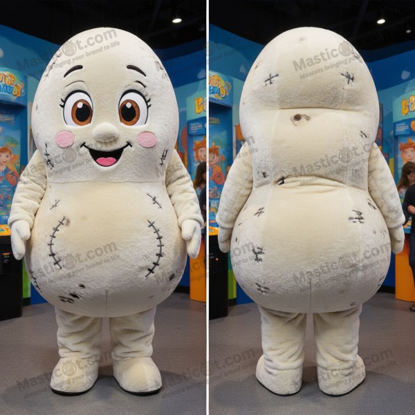 Creamy White Padded Potato Mascot - Masticot.com