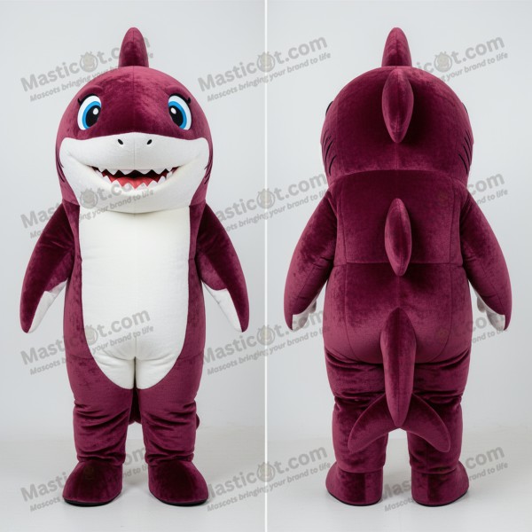 Maroon cartoon shark mascot - Masticot.com