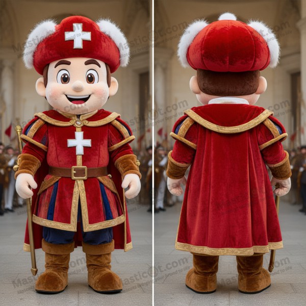 Mascote Heróico da Guarda Suíça Vermelho-Avermelhado -