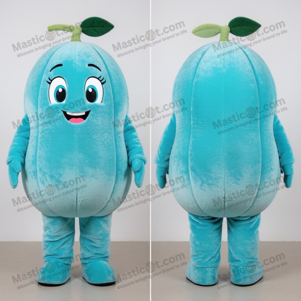Cyan velvety melon mascot - Masticot.com