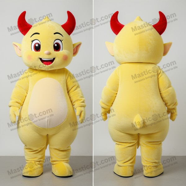 Lemon Yellow Grinning Devil Mascot - Masticot.com