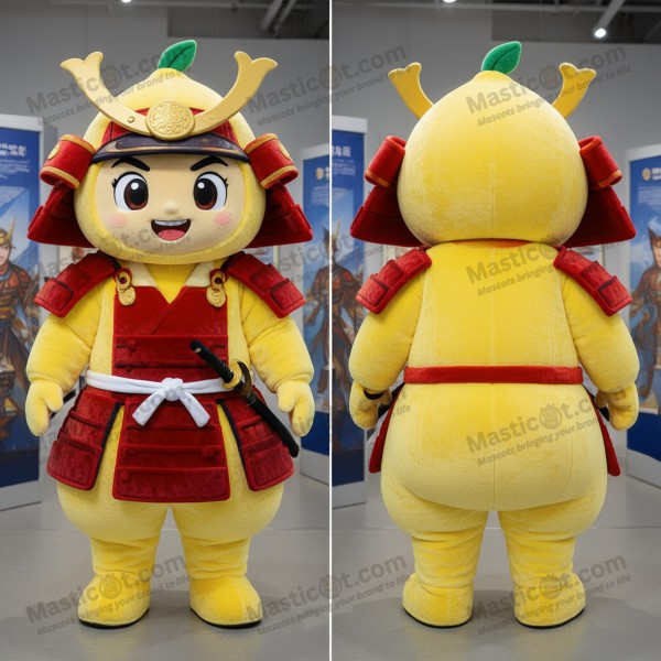 Lemon Yellow Heroic Samurai Mascot - Masticot.com
