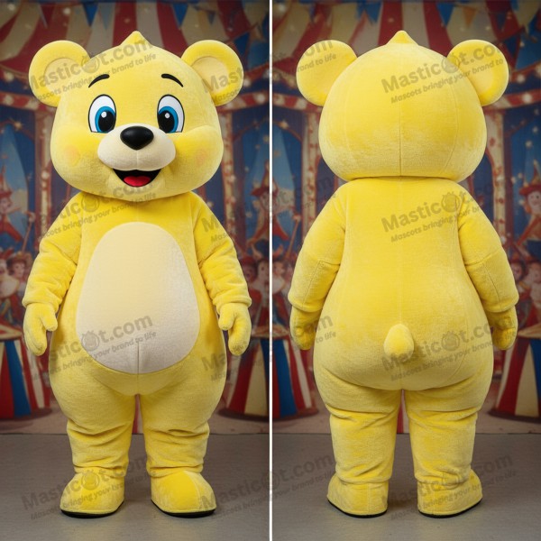 Lemon Yellow Rounded Bear Mascot - Masticot.com
