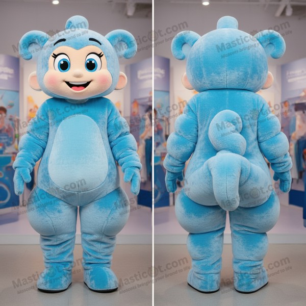 Sky Blue Bending Contortionist Mascot - Masticot.com