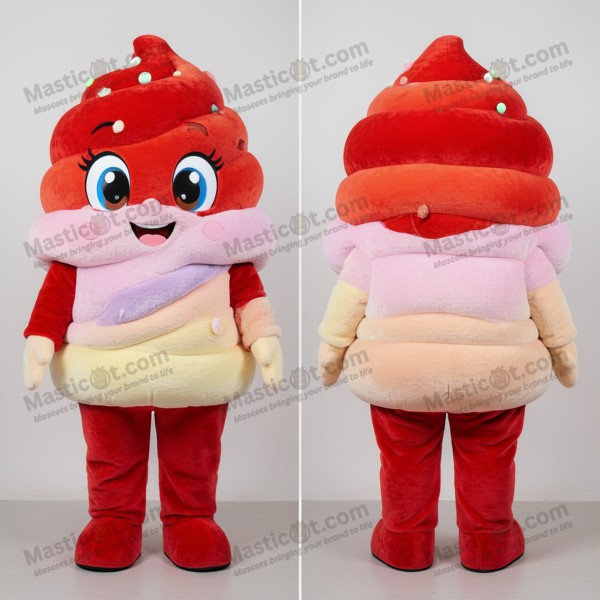 Rød Fløjlsagtig Is-Maskot - Masticot.com
