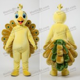 Lemon Yellow Cartoon Peacock Mascot - Masticot.com