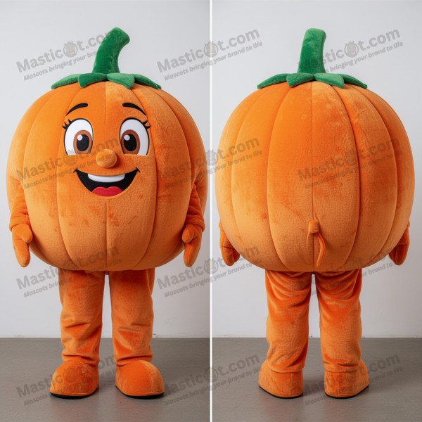 Bright orange round pumpkin mascot - Masticot.com