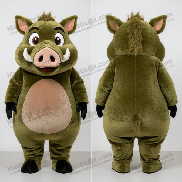 Olive Plump Wild Boar Mascot - Masticot.com
