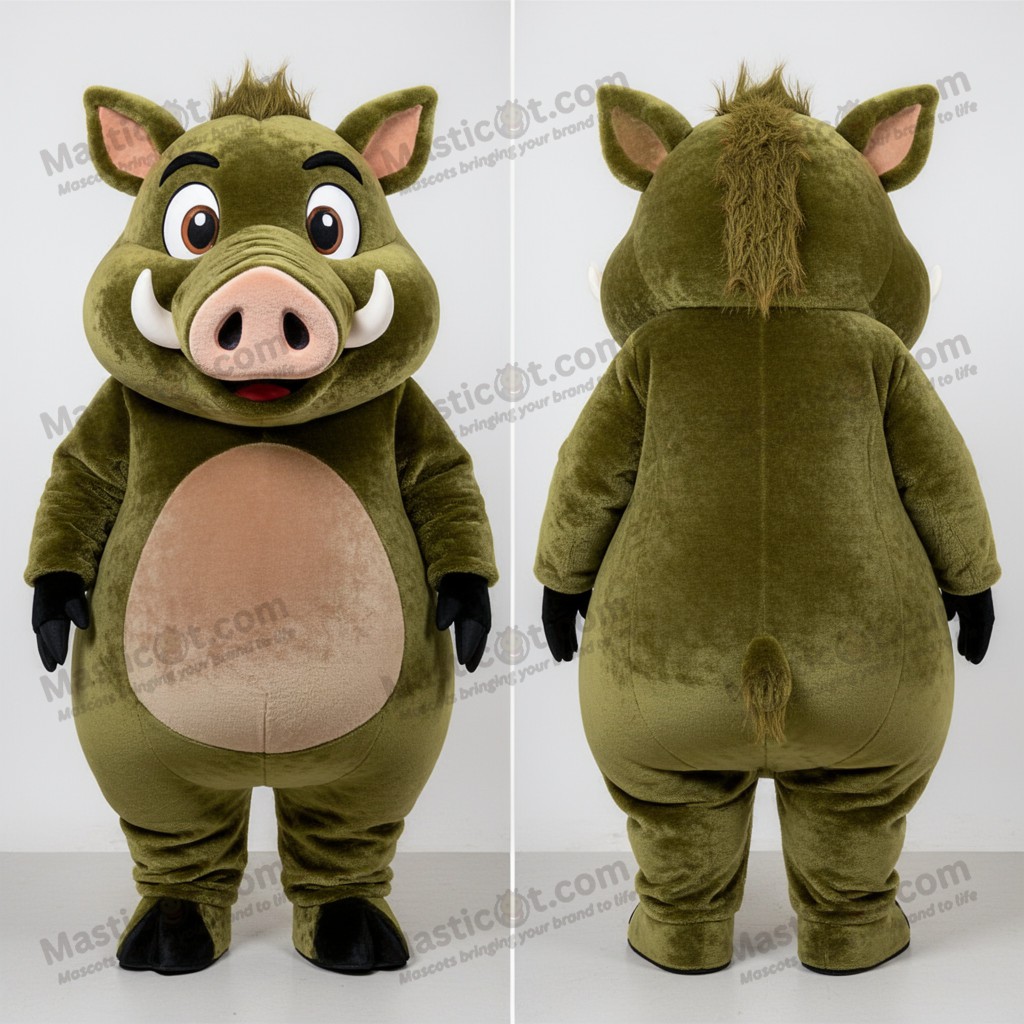 Oliven Plump Vildsvine-Maskot - Masticot.com