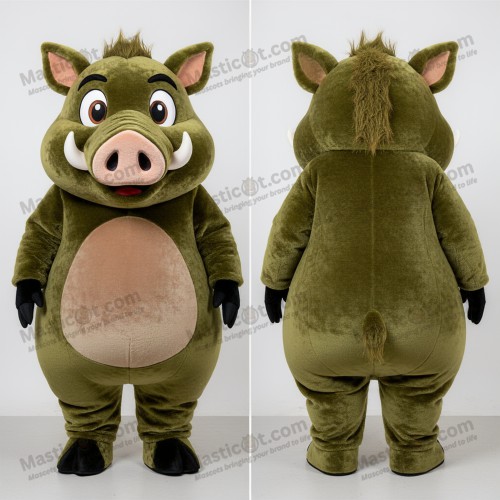 Oliven Plump Vildsvine-Maskot - Masticot.com