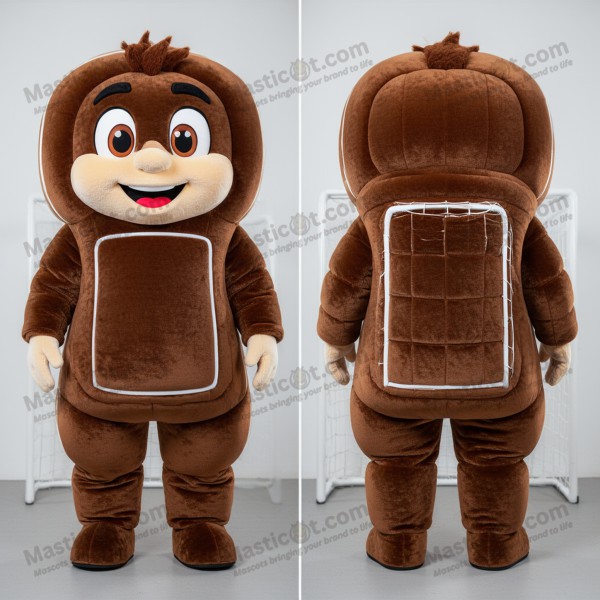 Brown Rounded Plush Soccer Goal Mascot - Masticot.com
