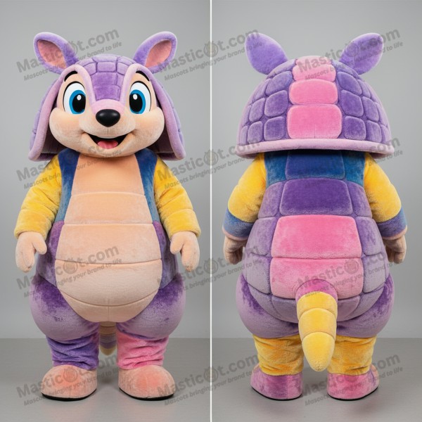 Brown Rounded Cartoon Armadillo Mascot - Masticot.com