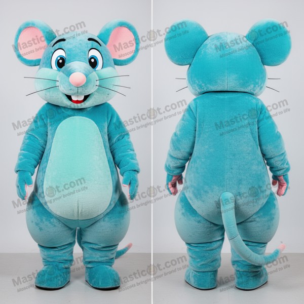 Cyan Cartoon Rat Mascot - Masticot.com