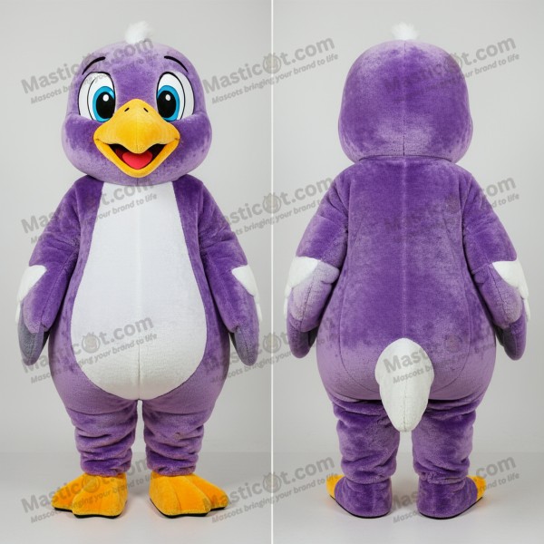Purple Cartoon Seagull Mascot - Masticot.com