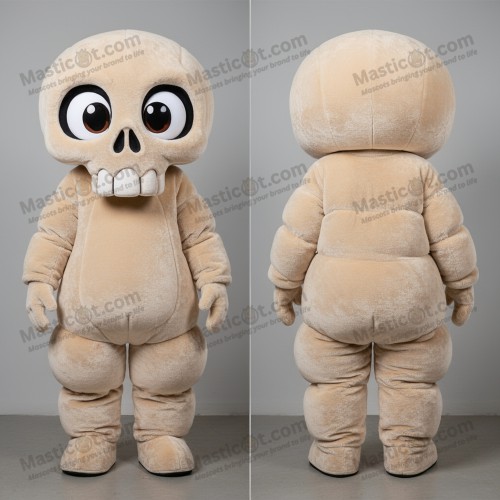 Beiger Samtkopf-Maskottchen - Masticot.com