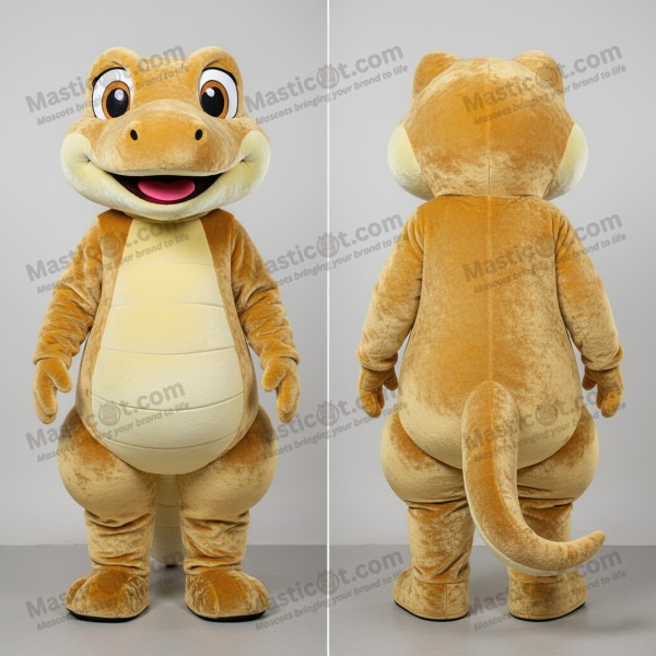 Golden broad shouldered lizard mascot - Masticot.com
