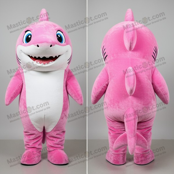 Pink velvety shark mascot - Masticot.com