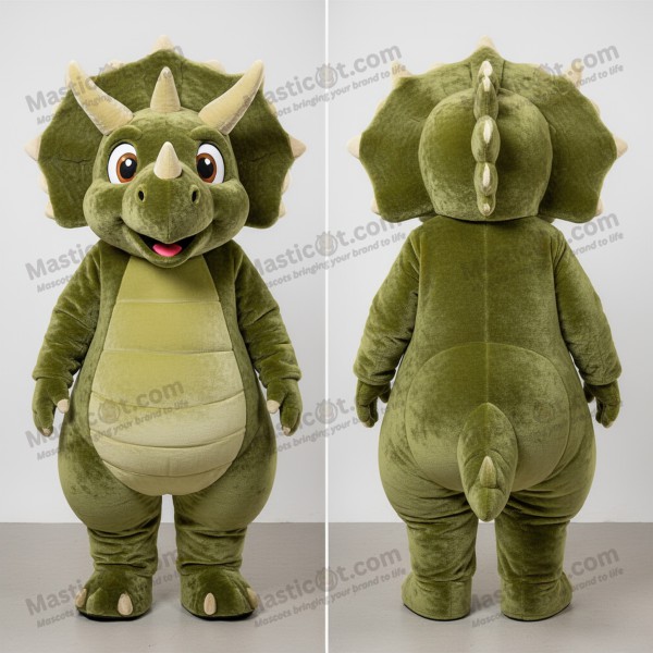Mascotă Triceratops Verde Mătăsos - Masticot.com
