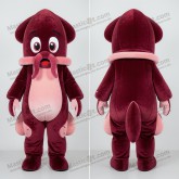 Maroon plush squid mascot - Masticot.com